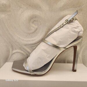 SCHUTZ "Heloise" Metallic Napa Leather Heeled Sandals. NIB. Size Various